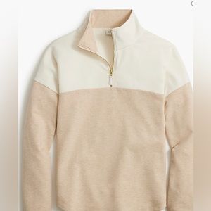 NWT - J. Crew Color Block Quarter Zip Pullover, Size L.